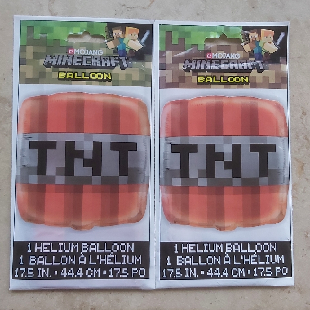 Minecraft Birthday Party Helium Balloons